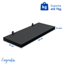 Ver imagem 5 de 1 Prateleira Preta 25X10 Com Suporte Flutuante Mdf Organizadora Decoração Cozinha Quarto Banheiro
