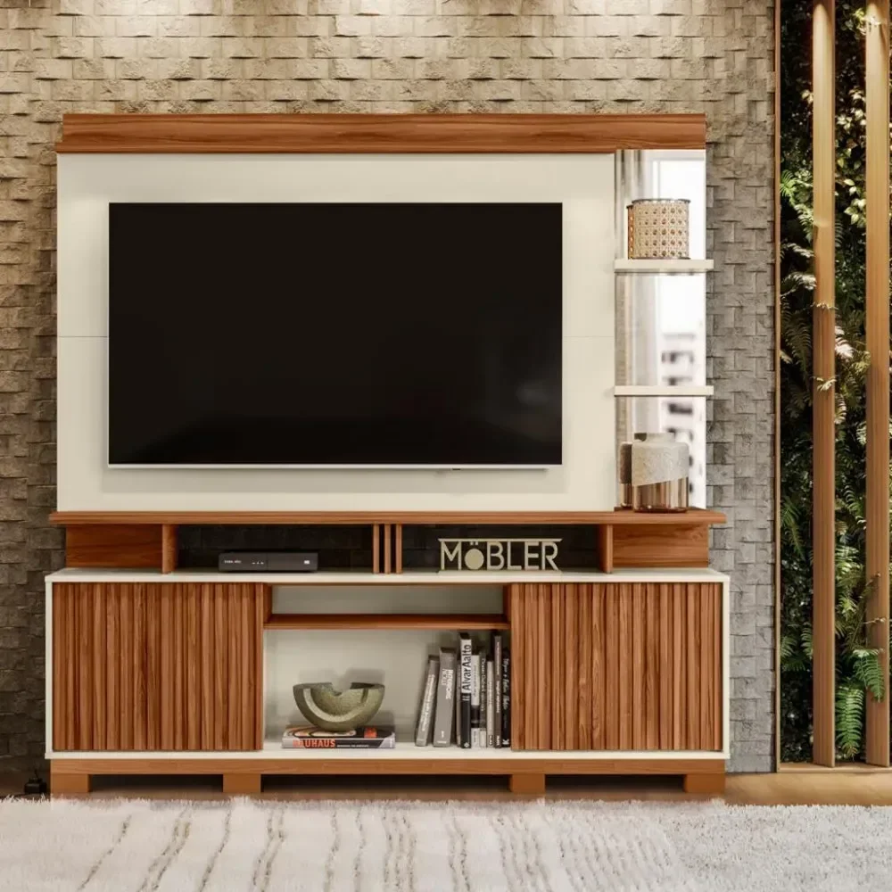Ver imagem 2 de Estante Home para Tv até 65 Denver Mobler Cinamomo/off White
