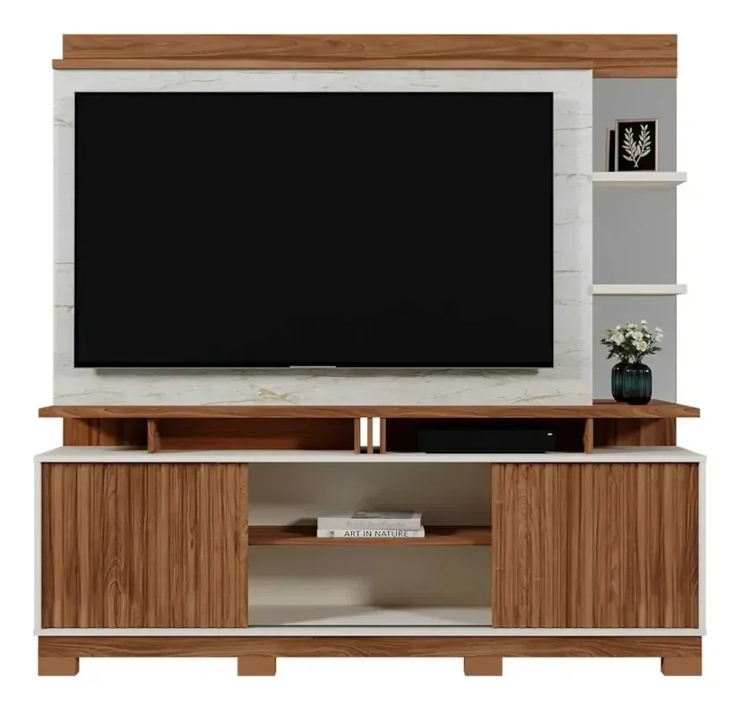 Ver imagem 3 de Estante Home para Tv até 65 Denver Mobler Cinamomo/off White