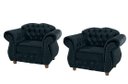 Ver imagem 1 de Duas Poltronas Chesterfield Merlo - Suede Petróleo / Decoração, recepção , barbearia, sala tv estar