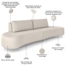 Ver imagem 4 de Sofá 4 Lugares para Sala Living Orgânico Pés Metálicos 260cm Shui P08 Veludo Bege - Lyam Decor