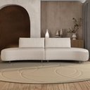 Ver imagem 2 de Sofá 4 Lugares para Sala Living Orgânico Pés Metálicos 260cm Shui P08 Veludo Bege - Lyam Decor