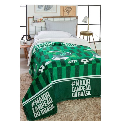 Cobertor Palmeiras C/ Sherpa Textura Macia Jolitex