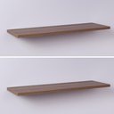 Ver imagem 1 de 2x Prateleira De Madeira Nogal 40x10cm Com Suporte Invisível