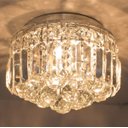 Ver imagem 1 de Lustre Plafon Cristal K9 Transparente Bella Hu1102 4G9 25cm + Lâmpada G9 LED 5W 3000K St931