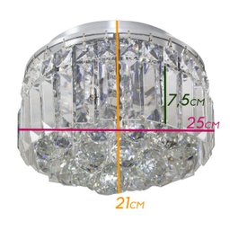 Lustre Plafon Cristal K9 Transparente Bella Hu1102 4G9 25cm St931 - 3