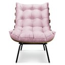 Ver imagem 2 de Poltrona Decorativa Costela Sala Escritório Suede Rosa Bebe