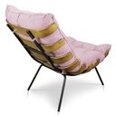 Ver imagem 4 de Poltrona Decorativa Costela Sala Escritório Suede Rosa Bebe