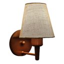 Ver imagem 1 de Arandela Cone Md-2004 Base Cobre Cúpula em Tecido 14/14x07cm Rustico Bege - Bivolt