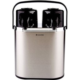 Garrafa Térmica Em Aço Inox Leite 2L + Café 2L - 5 Garrafa Térmica Em Aço Inox Leite 2L + Café 2L - 5