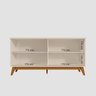 Balcão Buffet 4 Portas 160cm MDF Pés em Recife Off White / Canela - 9