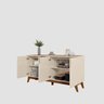 Balcão Buffet 4 Portas 160cm MDF Pés em Recife Off White / Canela - 4