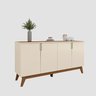 Balcão Buffet 4 Portas 160cm MDF Pés em Recife Off White / Canela - 8