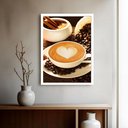 Ver imagem 1 de Quadro Decorativo Xícara Grão Café Coração - 70x50cm:moldura Branca
