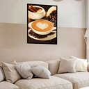 Ver imagem 2 de Quadro Decorativo Xícara Grão Café Coração - 70x50cm:moldura Branca