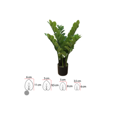 Planta Árvore Artificial Zamioculca Real Toque Verde - 70cm