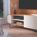 Ver imagem 2 de Rack para TV até 75 Polegadas Flow 180cm com 2 Portas Pés de Aço Moderno Potenza
