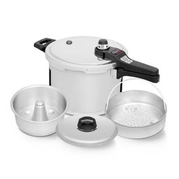 Kit Panela de Pressão Nigro Eterna 6,0lts (forma Pudim, Legumeira e Forma Avulsa) - 2