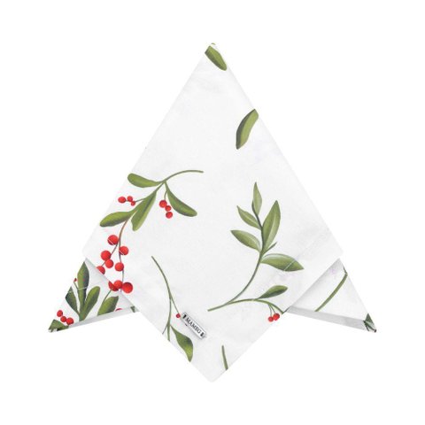 Guardanapo em Algodão Xmas Foliage 40x40cm Mameg