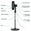 Ver imagem 4 de Ventilador de Coluna Britânia 160W 40cm 6 Pás 3 Velocidades Preto AVCE02 110V