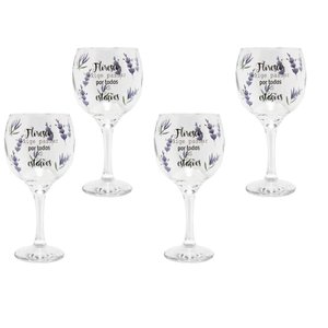 Jogo 4 Taças Gin Vidro 600ml - Lavanda