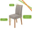 Ver mais imagens de Conjunto Sala de Jantar Mesa Sintonia 120 Tampo Vidro Maxi Off com 4 Cadeiras Téssera - Lopas Amendo