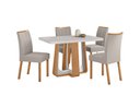 Ver imagem 1 de Conjunto Sala de Jantar Mesa Sintonia 120 Tampo Vidro Maxi Off com 4 Cadeiras Téssera - Lopas Amendo