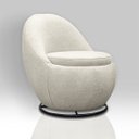 Ver imagem 4 de Poltrona Giratória Decorativa Forma Orgânica Reforçada Bouclé Dalila