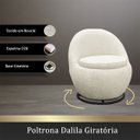 Ver imagem 2 de Poltrona Giratória Decorativa Forma Orgânica Reforçada Bouclé Dalila