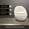 Poltrona Giratória Decorativa Forma Orgânica Reforçada Bouclé Dalila - 2