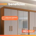 Ver imagem 6 de Guarda Roupas Casal 6 Portas 3 Gavetas com Espelho Croácia Madeirado / Off White Notável