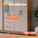 Ver imagem 7 de Guarda Roupas Casal 6 Portas 3 Gavetas com Espelho Croácia Madeirado / Off White Notável