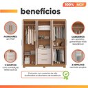 Ver imagem 5 de Guarda Roupas Casal 6 Portas 3 Gavetas com Espelho Croácia Madeirado / Off White Notável