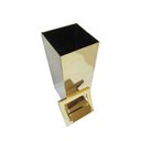 Ver imagem 2 de Lixeira Quadrada Dourada em Aço Inox Com Tampa Basculante 15L - By Fineza