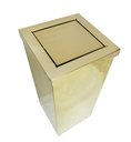 Ver imagem 3 de Lixeira Quadrada Dourada em Aço Inox Com Tampa Basculante 15L - By Fineza
