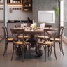 Mesa de Jantar Redonda em Madeira Maciça 6 lugares Phil 140cm - Canela - 9