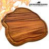 Tabua de Churrasco Carne Corte Rustica Bolacha Tora Madeira:marrom - 2