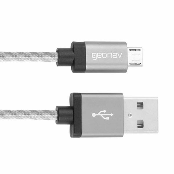Cabo Micro USB Premium Geonav 1,5m Nylon Trançado Titanium MIC15T - 2