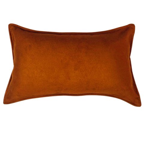 Capa de Almofada Retangular Baguete Camurça Terracota 30x50cm