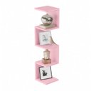 Ver imagem 2 de Prateleira de Canto Lyra 4 Nichos Decorativos Rosa para Sala Quarto Livros