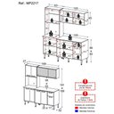 Ver imagem 7 de Armário de Cozinha Compacta com Balcão para Pia Multimóveis Branco-lacca Fumê Branco-lacca Fumê