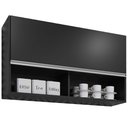 Ver imagem 1 de Armário Aéreo para Cozinha 100cm Luna M05 Preto - Inoviza