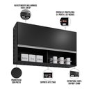 Ver imagem 4 de Armário Aéreo para Cozinha 100cm Luna M05 Preto - Inoviza