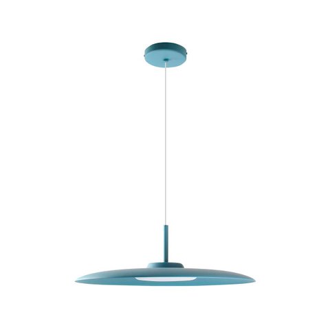 Lustre Pendente Dot Slim Redondo Azul Mar 55cm LED 3000k 19W Bivolt