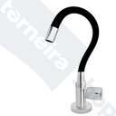 Ver imagem 2 de Torneira de Cozinha Gourmet Bancada Bica Flexível Preta Silicone e Inox 1/4 de Volta Volante C50