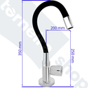 Ver imagem 3 de Torneira de Cozinha Gourmet Bancada Bica Flexível Preta Silicone e Inox 1/4 de Volta Volante C50