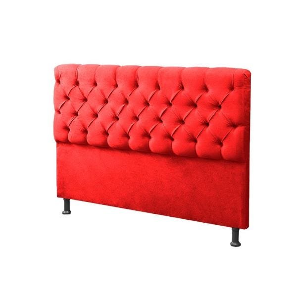 Cabeceira Mais Calçadeira Baú Casal Queen 160cm Para Cama Box Sofia Suede Vermelho - DS Móveis - 2