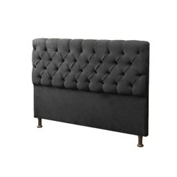 Cabeceira Mais Calçadeira Baú Casal Queen 160cm Para Cama Box Sofia Suede Preto - DS Móveis - 2