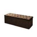 Ver imagem 3 de Cabeceira Mais Calçadeira Baú Casal 140cm Para Cama Box Sofia Suede Marrom - DS Móveis