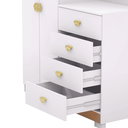Ver imagem 4 de Cômoda Roupeiro Guarda-roupas 2 Portas 4 Gavetas Cristal Branco Flex/camarim - Mabe Magazine